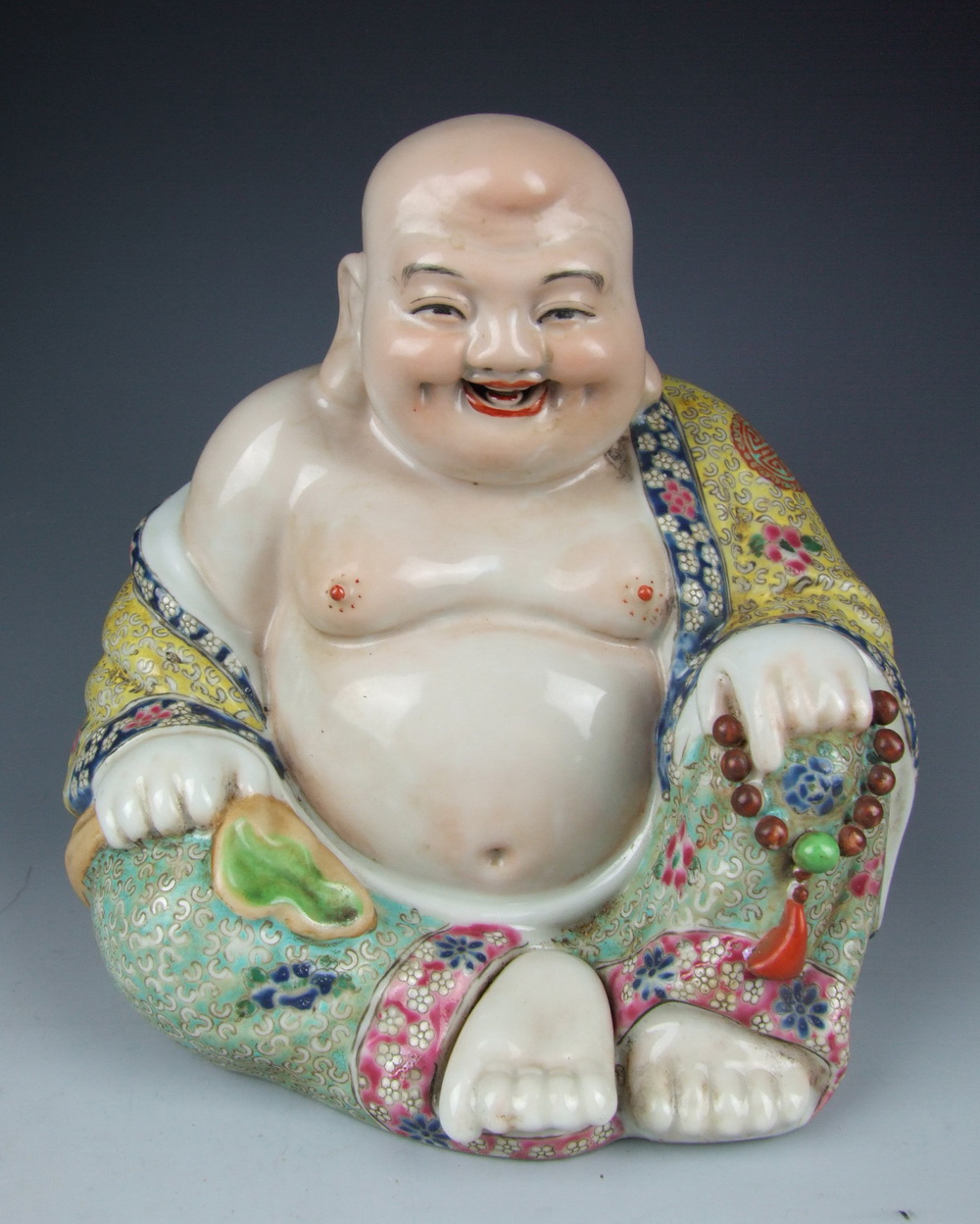 Amazing China Antiques Famille Rose Porcelain Happy Buddha Statue | eBay